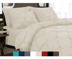 Eleganter Komfort, 3-teiliges Bettbezug-Set mit Knopfleiste, knitterarme Mikrofaser Full/Queen Natural Cream