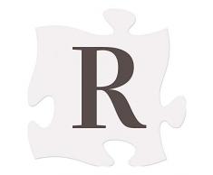 P. Graham Dunn Monogram R Classic White 6 x 6 Holz Deko Mini Puzzle Teile Plaque