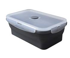 FACKELMANN platzsparende Lunchbox aus Silikon, Grau, nc