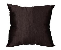 EXP Handgefertigter Kissenbezug aus glänzendem schwarzem Seide mit Knöpfen