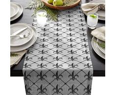 Family Decor Leinen Jute, Tischläufer für Kommode Schals, glänzende Goldfarbene Flare Küche Tischläufer für Abendessen, Urlaub, Partys, Hochzeit, Events, Dekor – 18 by 72 Inch Classic-001fad1890