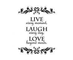 FDS Eine Vinyl Live Every Moment, Laugh Every Day, Love Beyond Words Wandsticker Zitat Wand Aufkleber Abnehmbar Decor