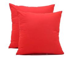 Treely Cotton Dekokissenbezüge 2er-Set Dekokissenbezüge 18x 18 für das Schlafsofa Bench Couch, rot