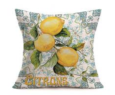 Fukeen Retro Obst Muster Überwurf Kissenbezug Baumwolle Leinen 45,72 x 45,7 cm Körperkissenbezug Home Sofa Decor Kissenbezug 18x18 Citrons