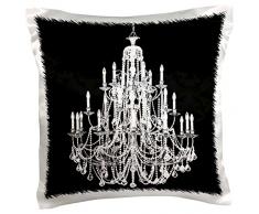 3dRose PC 164675 _ 1 Chic Weiß Kronleuchter mit Schwarz Damast - Kissen Fall, 16 von 40,6 cm