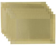 Set von 6, Rechteck Esszimmer Platzsets, für Tisch Wärmeisolation, fleckenabweisend, von NL Home hellbraun