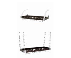 Concept Housewares Eight-Bottle 2-in-1-Aufhängen/Wand Weinregal, Holz, Espresso, 8-Bottle