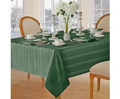 Weihnachten Satin Streifen no-iron Boden aus widerstandsfähigem Stoff Urlaub Tischdecken, Polyester-Mischgewebe, hunter green, 52 Inches X 52 Inches Square