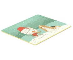 Carolines Treasures CK2051CMT Basset Hound Schneemann Weihnachten Küche oder Bad Teppich 20 x 30, 20 x 30 W, mehrfarbig