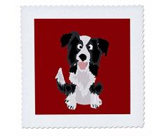 3dRose Qs_218083_4 Hundedecke, Motiv Border Collie, quadratisch, 30,5 x 30,5 cm