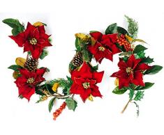 CraftMore Weihnachtsstern Kiefergirlande, 1,8 m