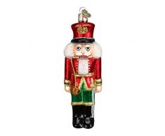 Old World Weihnachten Glas mundgeblasenen Kollektion Ornament mit S-Haken und Geschenk-Box, Dekorationen Soldier Nutcracker [Red]