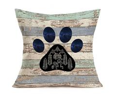 Smilyard St. Patricks Day Kissenbezug, 45,7 x 45,7 cm, Grün Home Decor Kissenbezüge Baumwolle Leinen Kissenbezug für Zuhause Sofa 18X18 Big Dog Paw