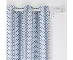 Deconovo Thermo-Vorhang für Fenster, modisches Design, Bedruckt, Verdunkelungsvorhang mit Ösen Oben, 106,7 x 213,4 cm, Azurblau