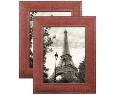 Harmony Frames Stoffdesign Holz Bilderrahmen Galerierahmen Wand Tisch 5x7, Pack of 2 Rost