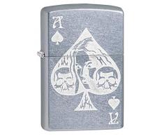 Zippo Unisex-Erwachsene Ace of Spades Design Pocket Classic Lighter, Street Chrome Goth, One Size