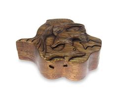 NOVICA Delfin Familie handgeschnitzt Holz Puzzle Box