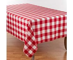 SARO LIFESTYLE Bettläufer aus Baumwolle und Polyester-Mischgewebe, kariert 70 x 104 rot/weiß