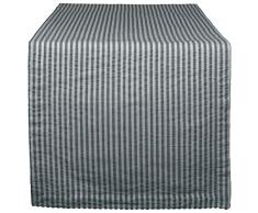 DII Baumwolle Seersucker gestreift für Eßzimmer, Mineral Gray, 14x72 Table Runner