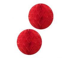Wrapables Tissue Honeycomb Ball Party Dekorationen für Hochzeiten, Geburtstagsfeiern, Baby Duschen und Kinderzimmer Decor (Set von 2), 35,6 cm rot