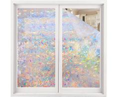 Volcanics 3D Nicht klebende Fensterfolie, dekorative Sichtschutz, statische Haftung, Fensteraufkleber, Glasfolie, 90CM x 300CM