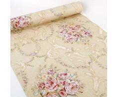 HOYOYO 45,9 x 29,4 cm Kontaktpapier, Selbstklebende Liner, herausnehmbare Regaleinlage, Wandsticker, Kommode, Schublade, Peelstick für Küche, Zuhause, Dekoration, Pfingstrose, Gelb