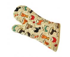 Home-X Ofenhandschuh aus Baumwolle zum Kochen und Servieren, Hundemotiv