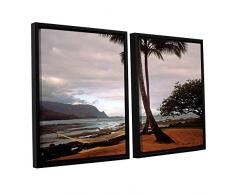 Artwall Kunstdruck auf Leinwand Kathy Yates Hanalei Bay Hängematte at Dawn 2 Floater gerahmtes Leinwandbild 24x36