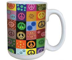 Tree-Free Greetings 79103 Peace ist überall Sammlerstück Art Keramik Tasse mit volle Größe Griff, 15-Ounce, farbenreiche