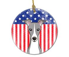 Carolines Treasures BB1678CO1 Schneeflocke Afghanischer Windhund, Keramik, Mehrfarbig Italienisches Windspiel US-Flagge