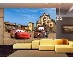 AG Design FTDXXL 0257 Disney Cars 2, Papier Fototapete Kinderzimmer- 360x255 cm - 4 teile, Papier, multicolor, 0,1 x 360 x 255 cm