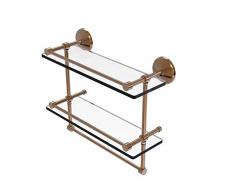 Allied Brass MC-2TB/16-GAL-BBR Monte Carlo Kollektion 40,6 cm Galerie Doppel-Handtuchstange Glasablage, bronze gebürstet