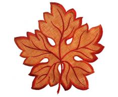 GRANDDECO Tischsets, Ahornblätter, 4 Stück, Bestickt, Ahornblätter, Tischdekoration für Zuhause, Küche, Esszimmer, Frühling/Herbst, Urlaub, Tischdekoration Placemat 12 Set of 4 Orange
