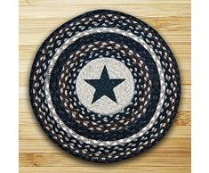 Earth Rugs BR & Nameinternal CH-313 Stuhlkissen, rund, Bedruckt, 39,4 cm, Schwarz, 4 Stück