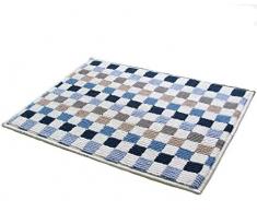 easychan 2 Stück Teppich Gummi Rückseite rutschfeste Küchenmatte Fußmatte Bereich Teppiche 17x23 Blue Mosaic