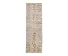 Solo Rugs Tribal Keramik Läufer Moderner Niedrigflor handgeknüpfter Bereich Teppich, 7,6 x 20,3 cm, Grau