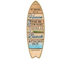 SJT Enterprises, Inc. If There is a Heaven for me Im Sure There is a Beach Attached to it. Jimmy Buffet Plank Style Surfbrett MDF Holzschilder – Maße: 12,7 x 40,6 cm (SJT01688)