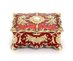 Hipiwe Vintage-Schmuckschatulle, rechteckig, emailliert, Schmuckkästchen, Organizer für Damen, Mädchen