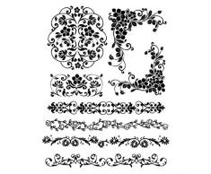 STAMPERIA WTKCC68 HD Gummistempel aus Kautschuk Bordüren Braun 14 x 18