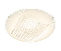 Briloner Leuchten, Deckenleuchte, LED Lampe, Deckenlampe, LED Strahler, Spots, Wohnzimmerlampe, Deckenstrahler, Deckenleuchte Wohnzimmer, Deckenspot, Deckenbeleuchtung, Glas mit Dekor