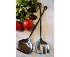 ELK Lighting SERVER001/S2 Salatbesteck, Edelstahl, rustikal