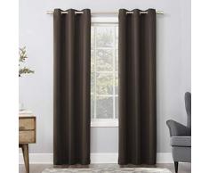 Sun Microsystems Durchsichtiger Vorhang mit Schlaufen 40 x 95 Panel Cocoa Brown