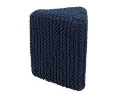 SARO LIFESTYLE Dreieck Baumwolle gedrehtes Seil Pouf, 38,1 x 40,6 x 43,2 cm, Marineblau