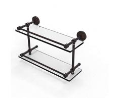 Allied Messing wp-2/16-gal-vb der Waverly Place 40,6 cm doppelten Glas Regal mit Galerie-Schiene, venezianischen Bronze