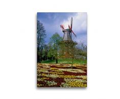 Premium Textil-Leinwand 30 x 45 cm Hoch-Format Windmühle in Bremer Park | Wandbild, HD-Bild auf Keilrahmen, Fertigbild auf hochwertigem Vlies, Leinwanddruck von Lothar Reupert