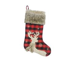 Comfy Hour Weihnachtsstrumpf für den Winter, mit Schneeflocke, weiches Fell, 50,8 cm