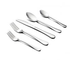 HornTide 20-Teiliges Besteck Set Dinner Messer Gabel Löffel 5-Teiliger Set Service für 4 Personen Edelstahl Spiegelpolitur
