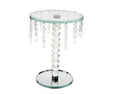 Essential Décor Fußballhose Entrada Collection Glas Tisch mit Kristall, 26,75 X 13.75-inch