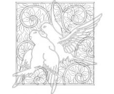 INDIGOS 4051095028222 Wandtattoo w263 Vögel, Tauben, 96 x 96 cm, weiß