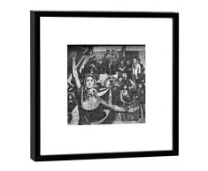 COGNOSCO Fotografie im Holzrahmen: Kulturpalast Fotodruck-Format 27 x 27 cm-Rahmenfarbe Hochwertiges Wandbild, Geschenkidee oder Souvenir aus Dresden, Holz, Schwarz-Weiß, Rahmen